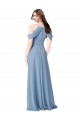 Dusty Blue A-Line Off the Shoulder Long Evening Dress / Bridesmaid Dress Bolton