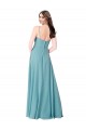 Turquoise A-Line V-Neck Long Bridesmaid Dress Bolton