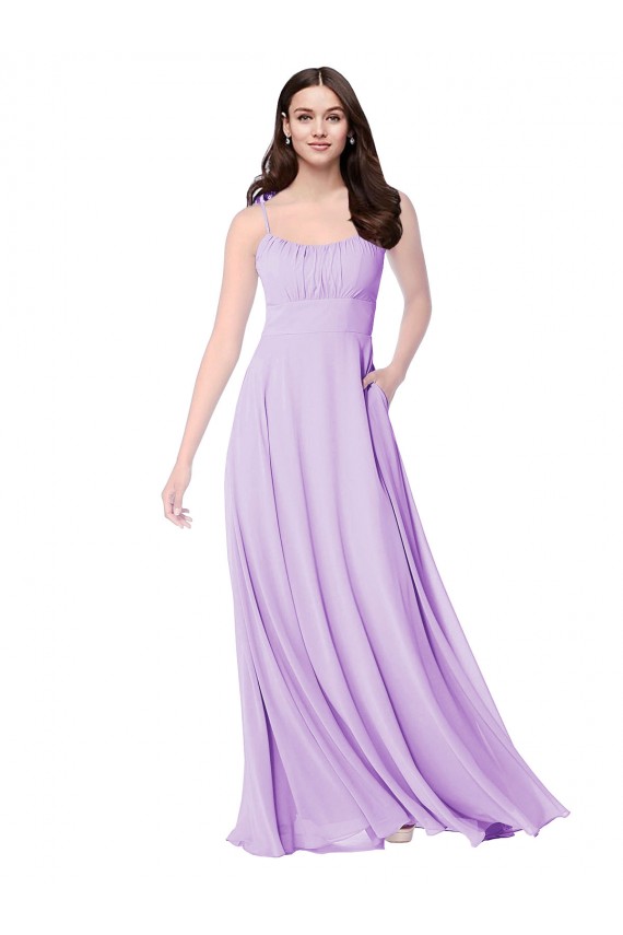 Lilac A-Line Scoop Neck Long Bridal Party Dress Bolton