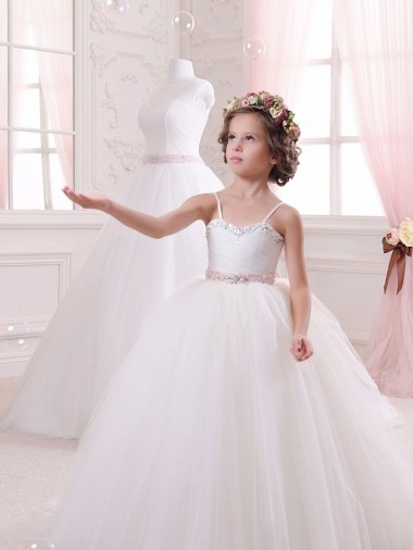 Ivory Ball Gown Sweetheart Chapel Train Flower Girl Dress Bolton