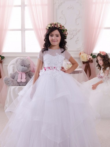 Ivory Ball Gown Sweetheart Long Little Flower Girl Dress Bolton