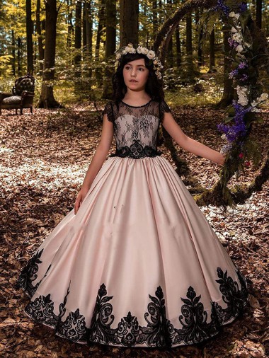 Ivory Ball Gown Sweetheart Long Flower Girl Dress for Wedding Bolton