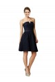 Dark Navy A-Line V-Neck Sleeveless Knee Length Bridesmaid Dress Bolton