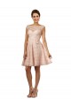Pink A-Line Illusion Neck Knee Length Bridesmaid Dress Bolton