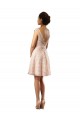 Pink A-Line Illusion Neck Knee Length Bridesmaid Dress Bolton