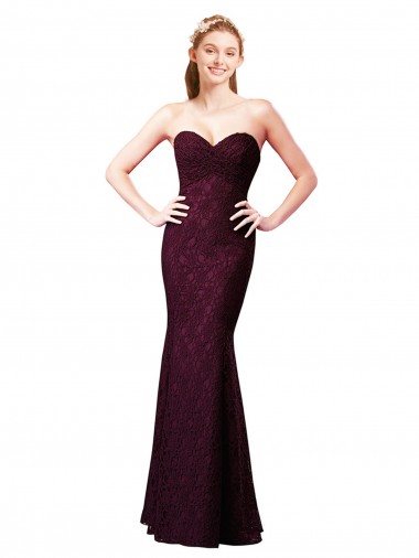 Grape A-Line Sweetheart Long Bridesmaid Dress Bolton
