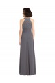 Stormy Silver A-Line Halter Neck Long Bridesmaid Dress Bolton