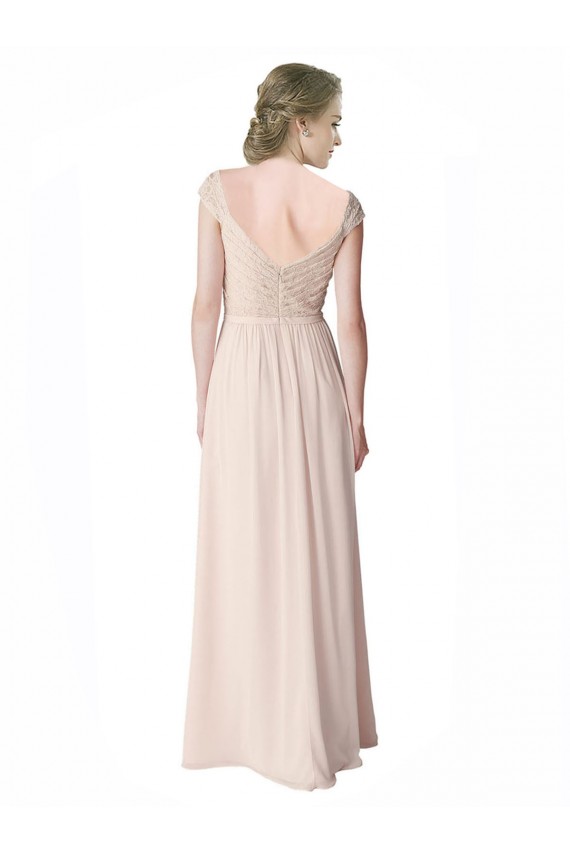 V-Back Mint Green A-Line V-Neck Long Bridesmaid Dress Bolton
