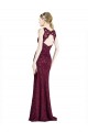 Keyhole Back Burgundy Gold A-Line High Neck Long Prom Dress / Bridesmaid Dress Bolton