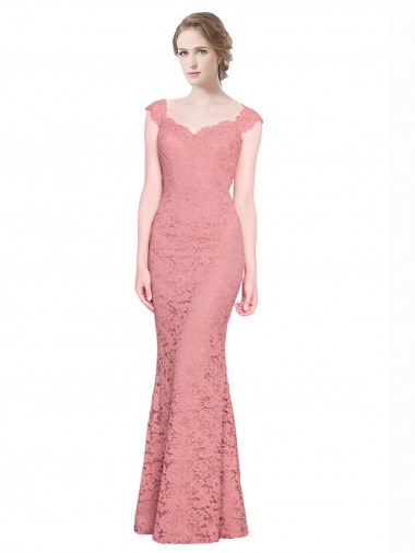 Salmon Mermaid Strapless Long Prom Dress / Bridesmaid Dress Bolton
