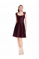 Open Back Grape A-Line Square Neck Knee Length Bridesmaid Dress Bolton