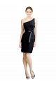 Open Back Black A-Line One Shoulder Knee Length Bridesmaid Dress Bolton