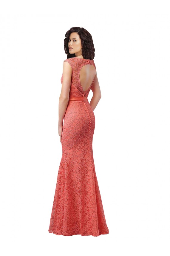 Open Back Mermaid V-Neck Long Bridesmaid Dress Bolton
