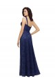 Low Back Dark Navy A-Line V-Neck Long Bridesmaid Dress Bolton