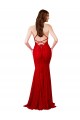 Open Back Red Mermaid V-Neck Long Formal Dress / Bridesmaid Dress Bolton