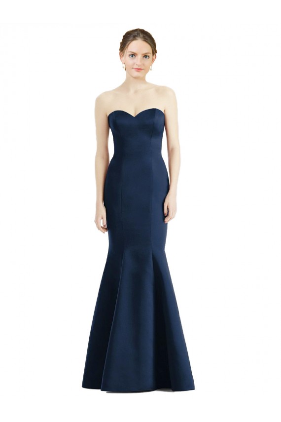 Dark Navy Mermaid Sweetheart Long Floor Length Bridesmaid Dress Bolton