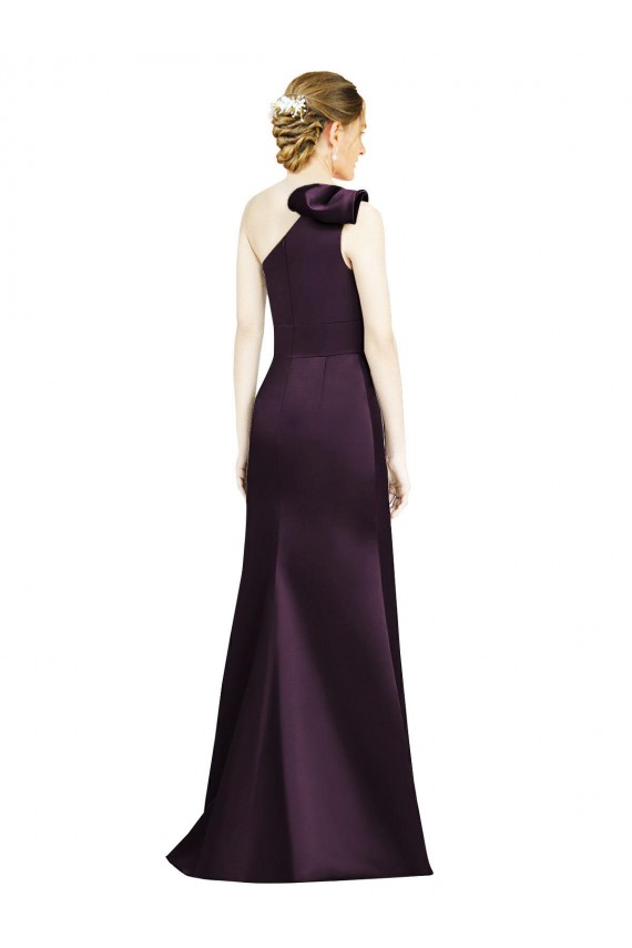 Grape Mermaid One Shoulder Long Bridesmaid Dress Bolton
