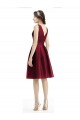 Burgundy A-Line Bateau Neck Knee Length Bridesmaid Gown Bolton
