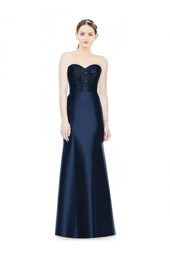 Dark Navy Mermaid Strapless Long Evening Dress / Bridesmaid Dress Bolton