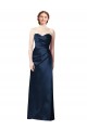Dark Navy A-Line Strapless Long Bridesmaid Dress Bolton
