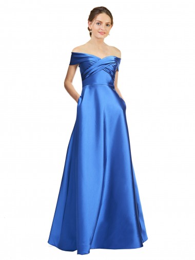 A-Line Off the Shoulder Long Black Tie Evening Gown / Prom Dress / Bridesmaid Dress Bolton