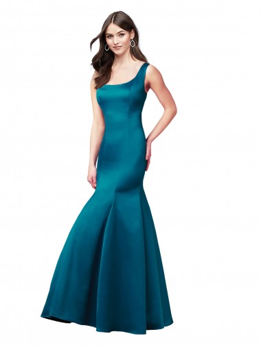 Peacock Blue Mermaid Bateau Neck Long Prom Dress / Bridesmaid Dress Bolton