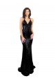 Open Back Black Mermaid V-Neck Long Black Tie Evening Gown / Prom Dress / Bridesmaid Dress Bolton