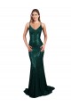 Low Back Dark Green Mermaid V-Neck Long Formal Evening Gown / Prom Dress / Bridesmaid Dress Bolton