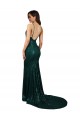 Low Back Dark Green Mermaid V-Neck Long Formal Evening Gown / Prom Dress / Bridesmaid Dress Bolton