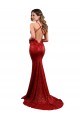 Open Back Red Mermaid V-Neck Long Evening Gown / Bridesmaid Dress Bolton