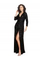Black A-Line V-Neck Long Formal Dress / Bridesmaid Dress Bolton