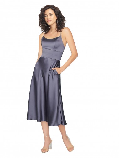 Keyhole Back Dusk A-Line Scoop Neck Midi Length Prom Dress / Bridesmaid Dress Bolton