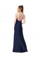 Open Back Sapphire Sheath High Neck Long Formal Evening Gown / Prom Dress / Bridesmaid Dress Bolton