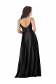 Low Back Black A-Line V-Neck Long Formal Dress / Bridesmaid Dress Bolton