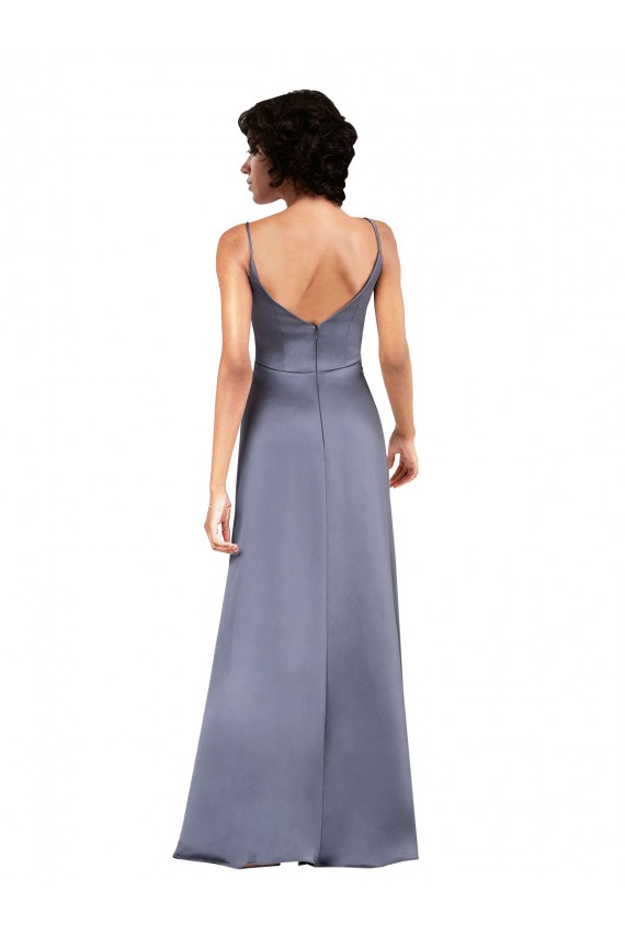 Black Column V-Neck Long Formal Evening Gown / Prom Dress / Bridesmaid Dress Bolton