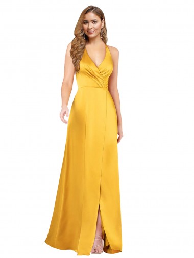 Open Back A-Line V-Neck Sleeveless Long Formal Dress / Bridesmaid Dress Bolton