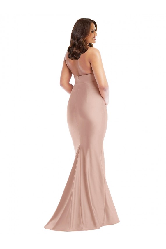 Open Back Dusty Pink Mermaid Halter Neck Long Formal Plus Size Evening Gown / Prom Dress / Bridesmaid Dress Bolton