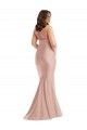 Open Back Dusty Pink Mermaid Halter Neck Long Formal Plus Size Evening Gown / Prom Dress / Bridesmaid Dress Bolton