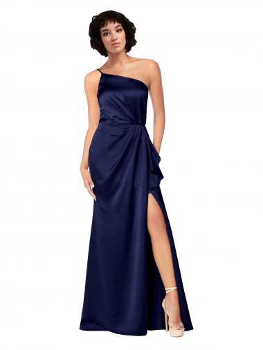 Sapphire A-Line One Shoulder Long Black Tie Evening Gown / Prom Dress / Bridesmaid Dress Bolton
