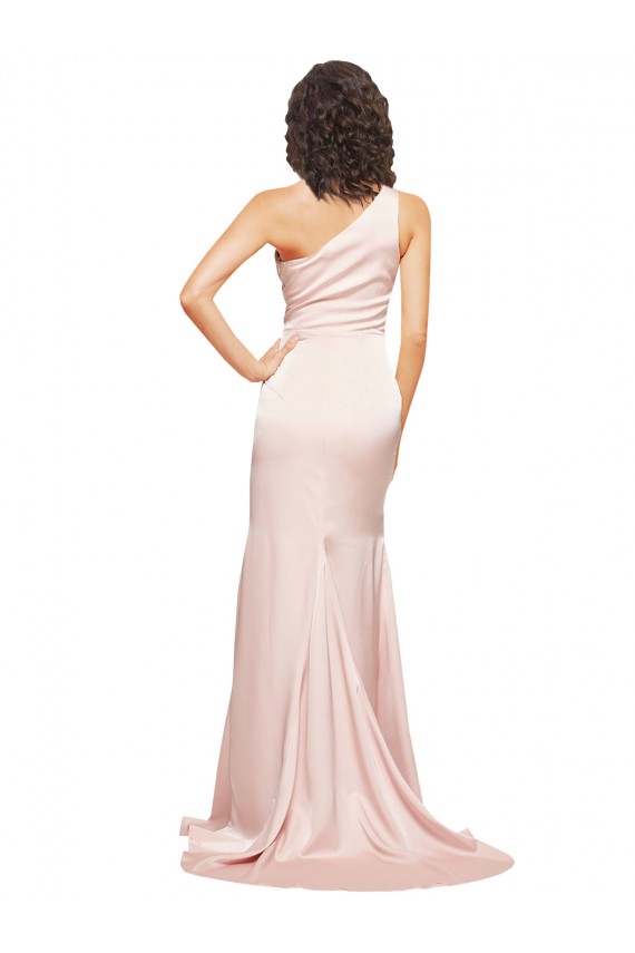 Pink Sheath One Shoulder Long Black Tie Evening Dress / Prom Dress / Bridesmaid Dress Bolton