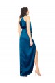 Peacock Blue Sheath High Neck Long Formal Evening Gown / Prom Dress / Bridesmaid Dress Bolton
