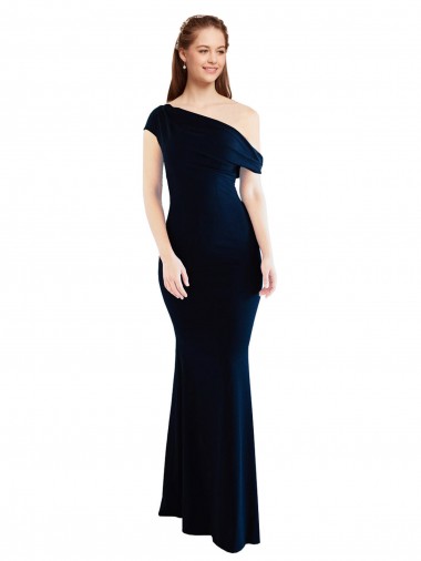 Dark Navy Mermaid One Shoulder Long Formal Evening Gown / Prom Dress / Bridesmaid Dress Bolton