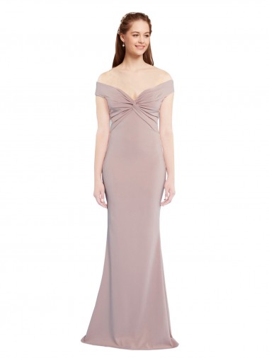 Keyhole Back Dusty Pink Mermaid V-Neck Long Formal Evening Gown / Prom Dress / Bridesmaid Dress Bolton