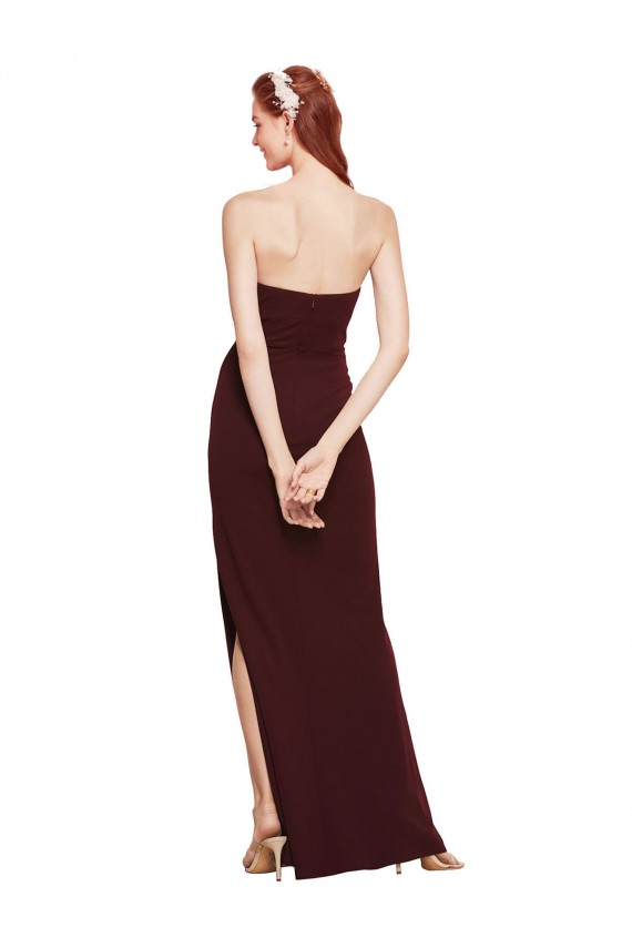Burgundy Gold Sheath Strapless Long Formal Evening Gown / Prom Dress / Bridesmaid Dress Bolton