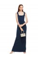 Low Back Dark Navy Sheath Scoop Neck Long Formal Evening Gown / Prom Dress / Bridesmaid Dress Bolton