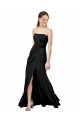 Low Back Black Sheath Strapless Long Formal Dress / Bridesmaid Dress Bolton