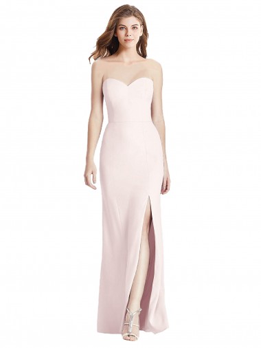 Low Back Pink Trumpet Strapless Long Semi Formal Evening Dress / Prom Dress / Bridesmaid Dress Bolton
