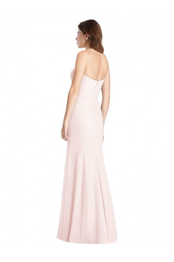 Low Back Pink Trumpet Strapless Long Semi Formal Evening Dress / Prom Dress / Bridesmaid Dress Bolton