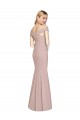 Open Back Dusty Pink Trumpet Off the Shoulder Long Semi Formal Evening Dress / Prom Dress / Bridesmaid Dress Bolton