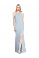 Keyhole Back Light Sky Blue Trumpet Halter Neck Long Semi Formal Evening Dress / Prom Dress / Bridesmaid Dress Bolton
